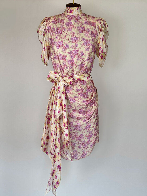 Hemant & Nandita Lilac & Pink Floral Dress Size XS