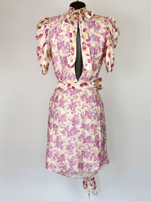 Pre-Owned Hemant & Nandita Lilac & Pink Floral Dress Size XS - Image 2