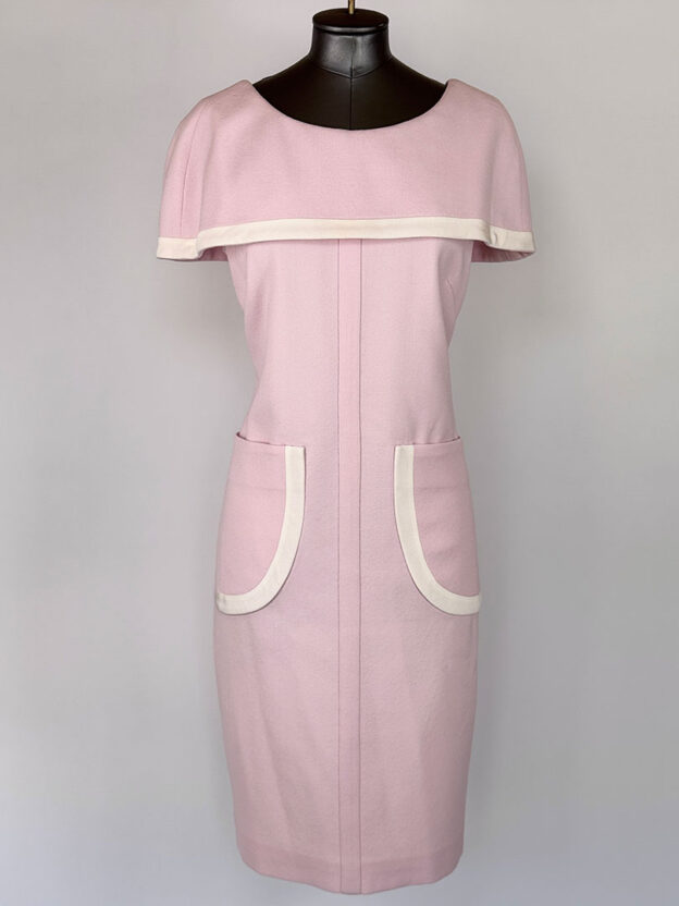 Suzannah Pink & White Trim Dress Size 10