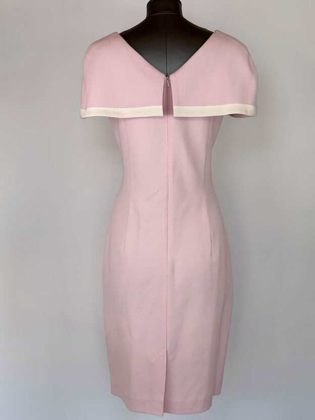 Pre-Owned Suzannah Pink & White Trim Dress Size 10 - Image 2