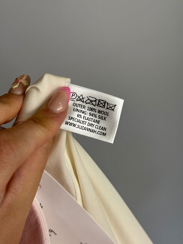 Pre-Owned Suzannah Pink & White Trim Dress Size 10 - Image 3