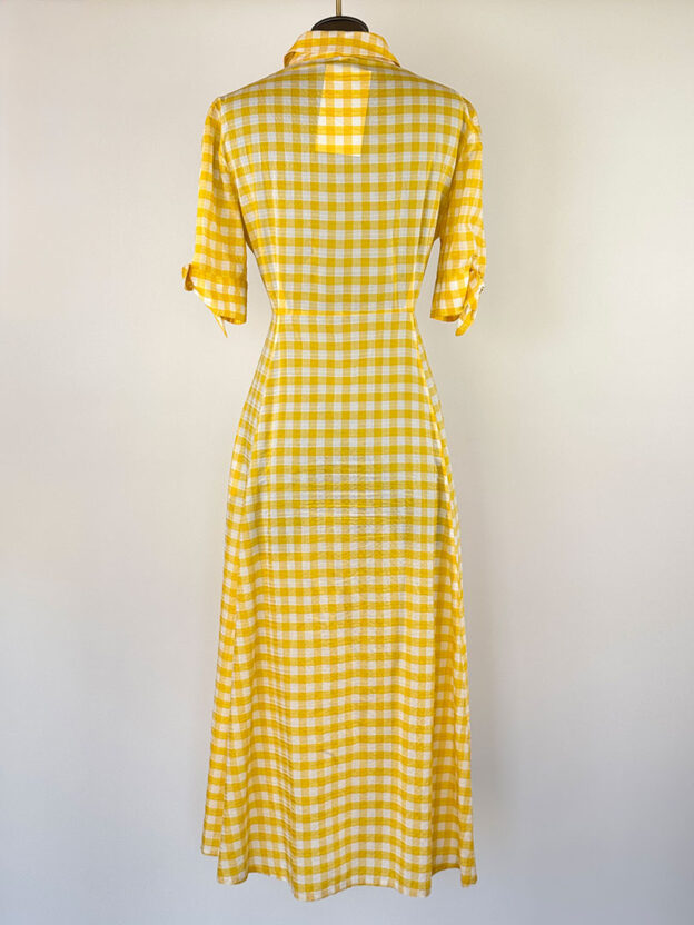 Pre-Owned LK Bennett Lemon Gingham Dress Size 10 - Image 3