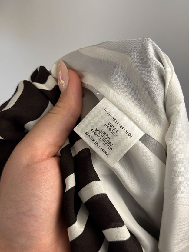 Pre-Owned Hobbs Black & White Dress With Puff Ball Bottom Size 10 - Image 4