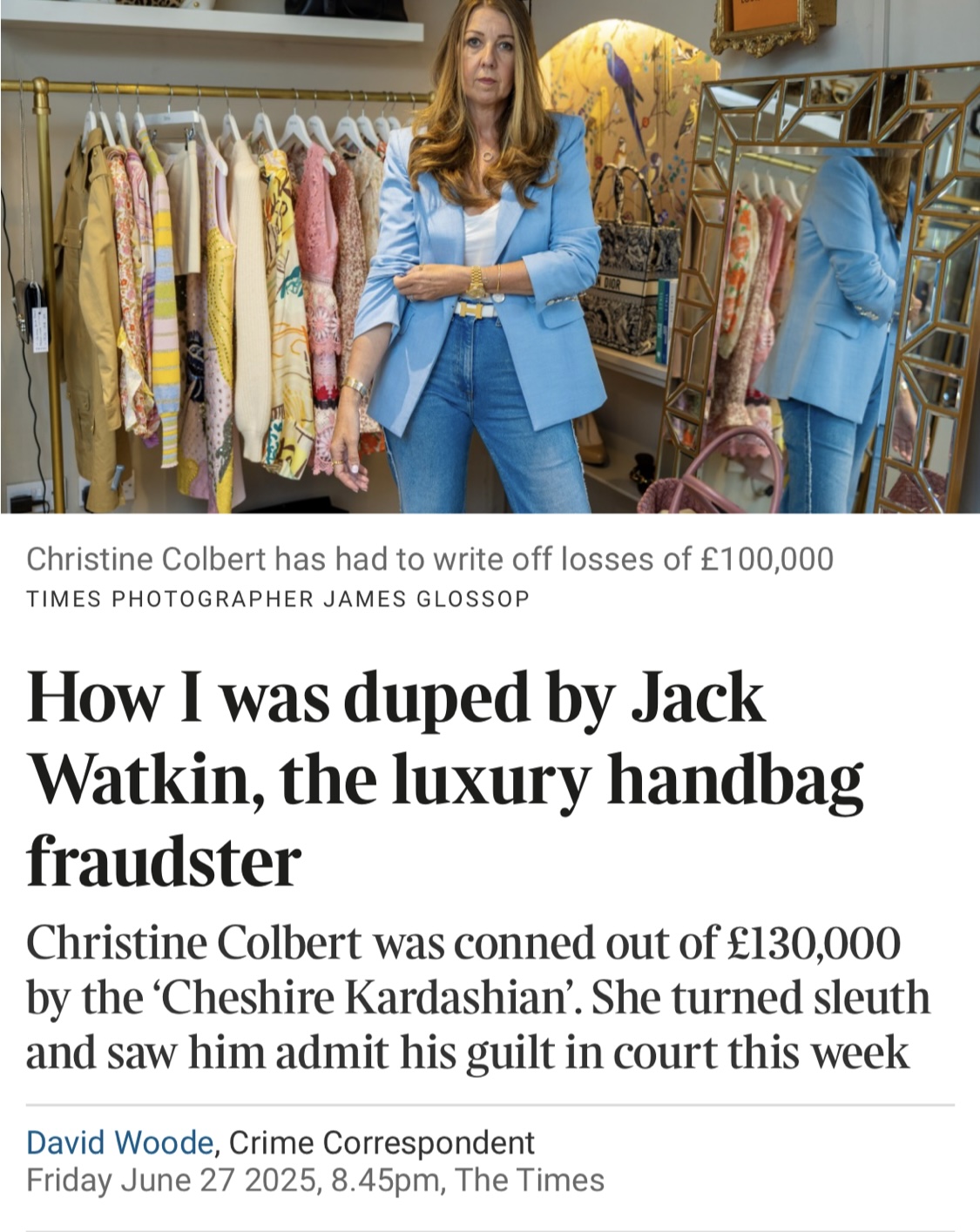 How I was duped by Jack Watkin, the luxury handbag fraudster.