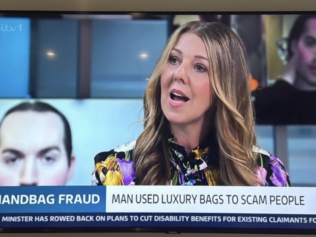 Good Morning Britain Show. Handbag Fraud. Jack Watkin.