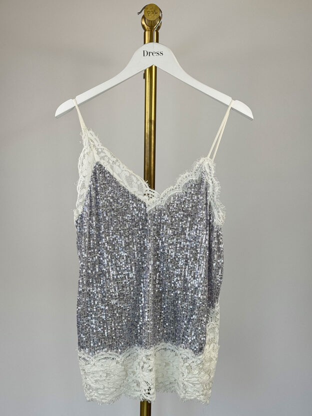 Pre-Owned Pinko Sequin Strappy Top Size UK 8