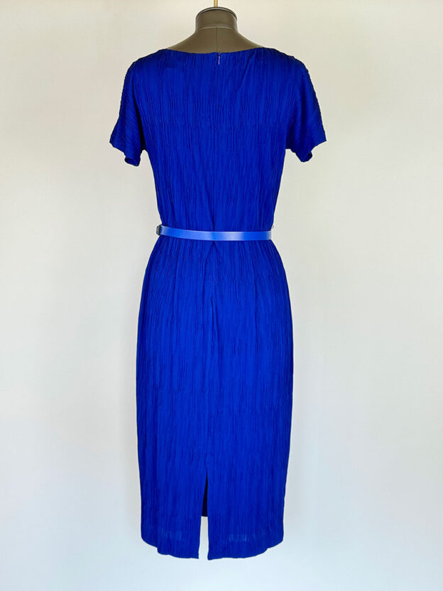 Max Mara Royal Blue Belted Dress Size S - Image 3