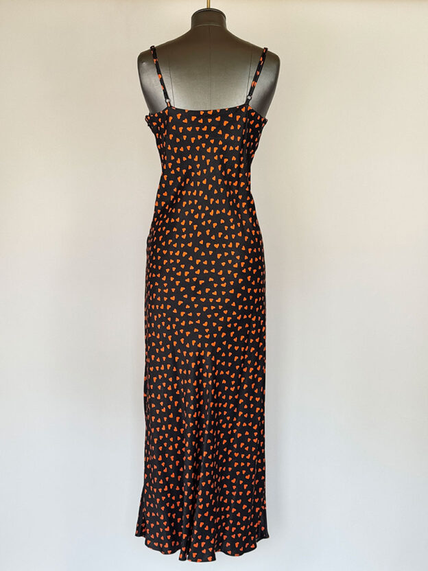 RO&ZO Black Heart Satin Dress Size 12 - Image 3