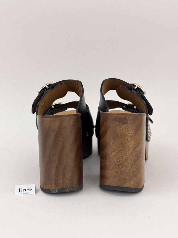 Pre-Owned Chloe Leather Lauren Clog Sandals Size 37 (UK 4) - Image 5
