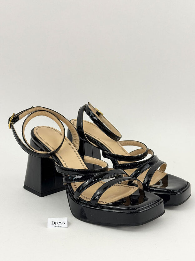 Russell & Bromley Black Patent Platform Heels Size 37 (UK 4)