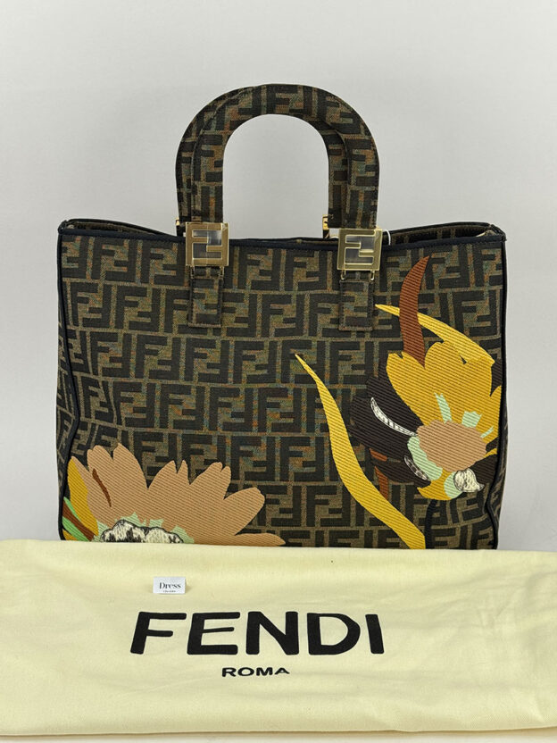 Pre-Owned Fendi Floral Print Tote Bag - Image 3