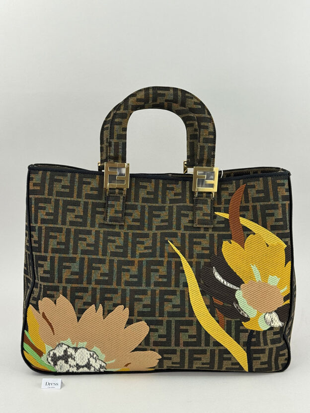 Pre-Owned Fendi Floral Print Tote Bag