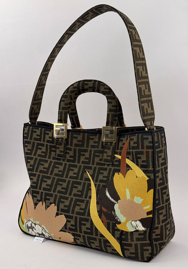 Pre-Owned Fendi Floral Print Tote Bag - Image 11