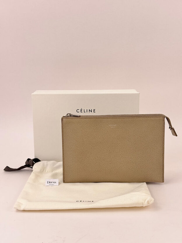 Celine Taupe Pouch Bag - Image 2