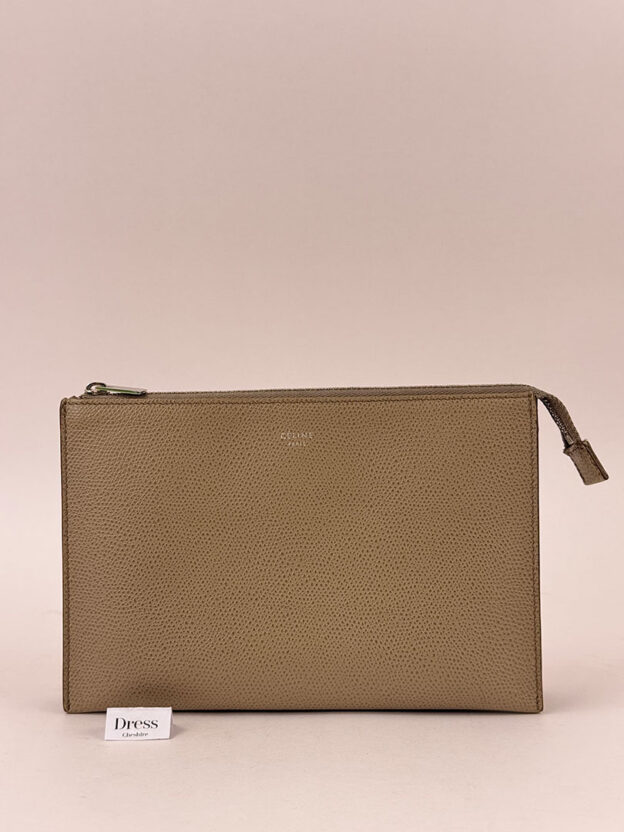 Celine Taupe Pouch Bag