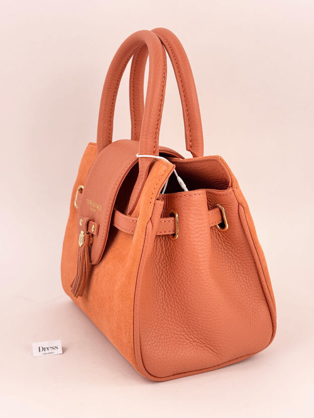 Fairfax & Favor Orange Suede Handbag - Image 4