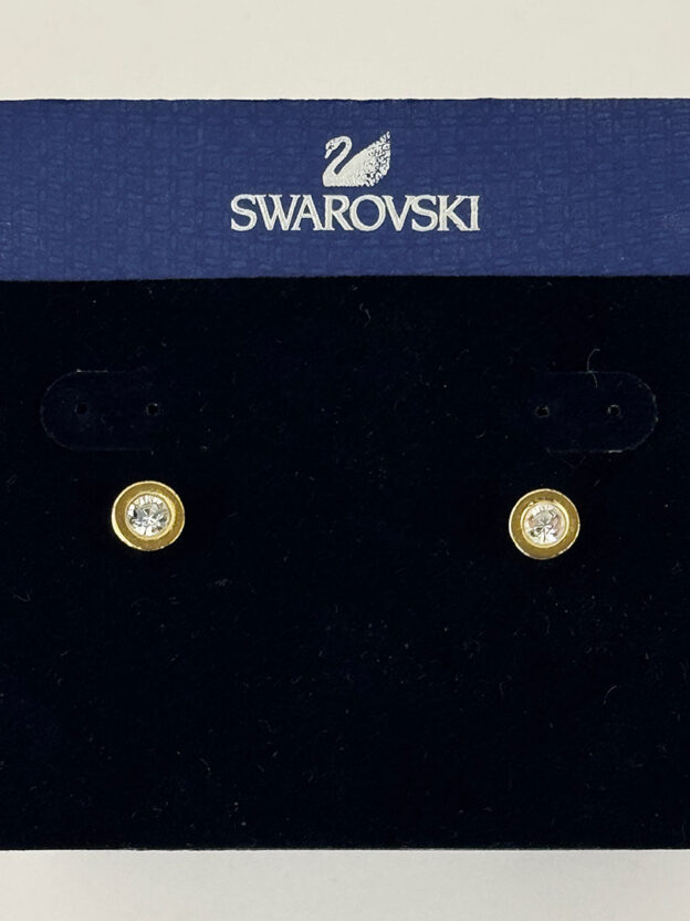 Swarovski Gold Crystal Stud Earrings - Image 3