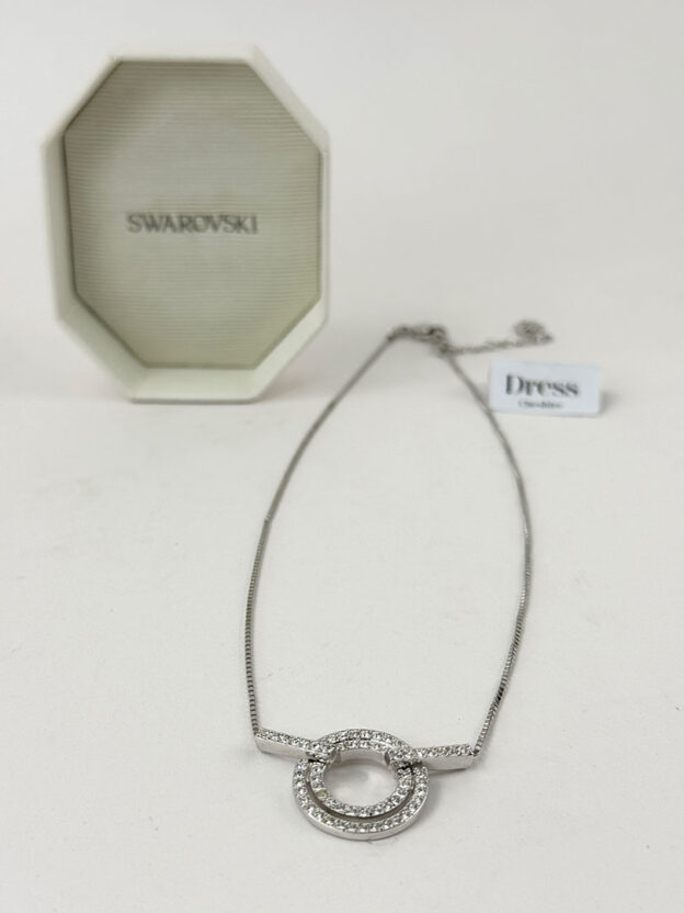 Pre-Owned Swarovski Circle Diamante Necklace - Image 4