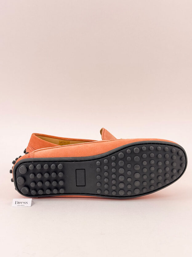 Fairfax & Favor Orange Suede Flat Loafers Size 37 (UK 4). Boxed - Image 6