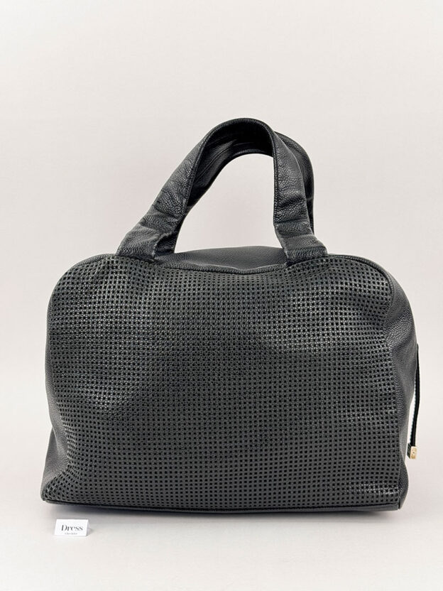 Chanel CC Bowler Perforated Leather Handbag - Image 3