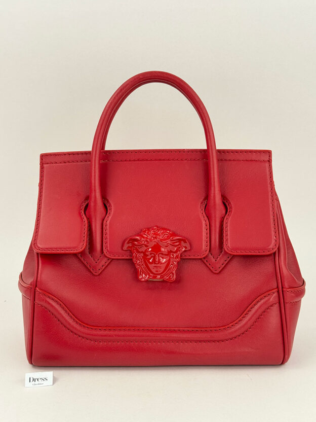 Versace Red Palazzo Calfskin Medium Empire Bag