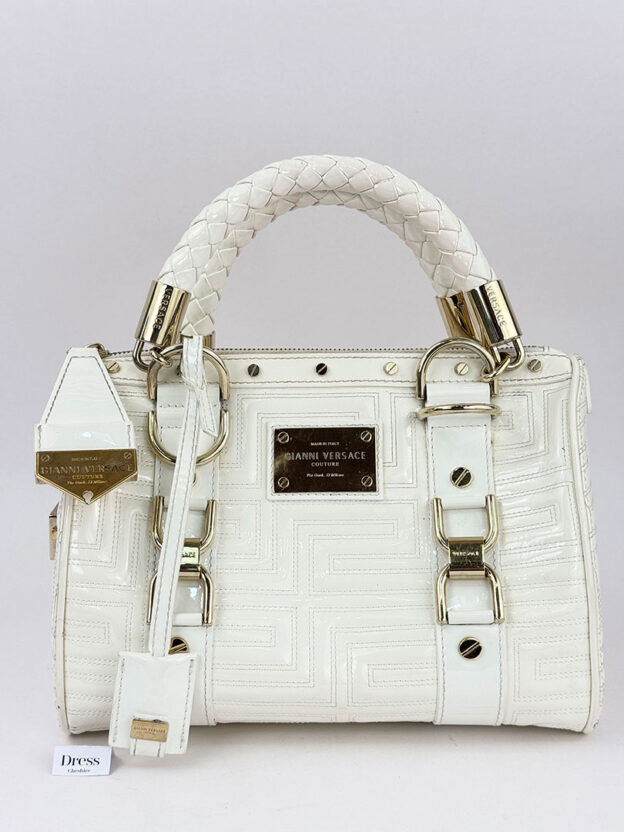 Gianni Versace White Patent Leather Handbag