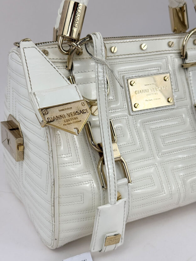 Gianni Versace White Patent Leather Handbag - Image 2