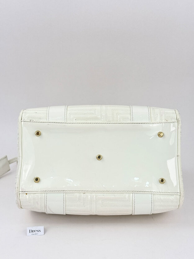 Gianni Versace White Patent Leather Handbag - Image 5