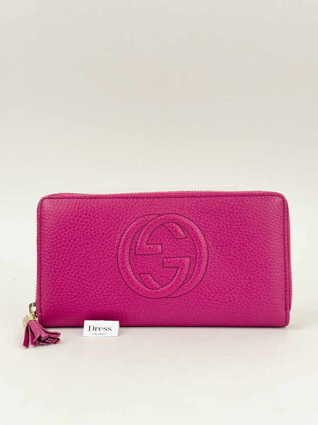 Pre-Owned Gucci Pink Leather Large Purse