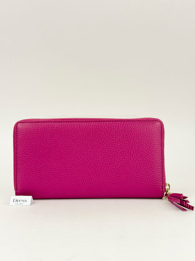 Pre-Owned Gucci Pink Leather Large Purse - Image 3