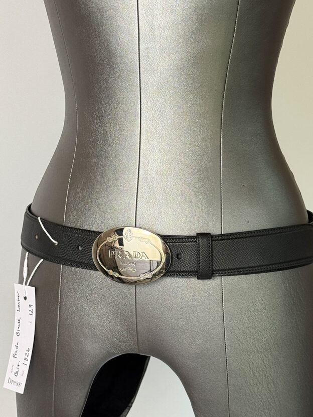 Pre-Owned Prada Black Leather Belt - Image 4