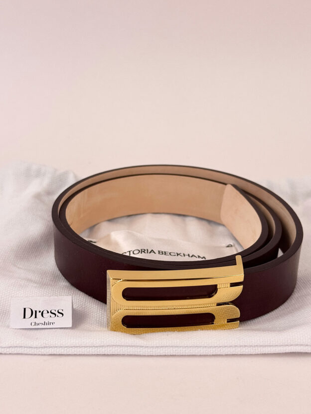 Victoria Beckham Burgundy Leather Belt - Image 6