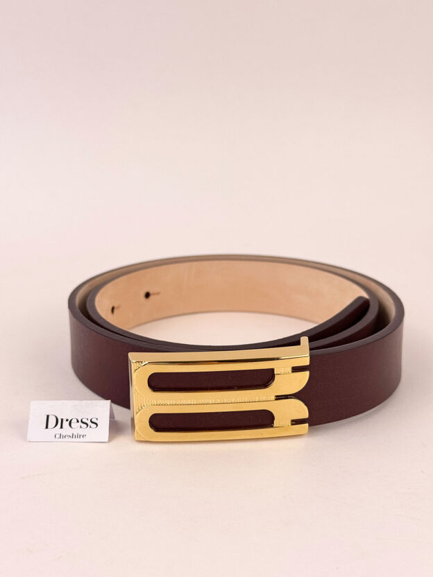 Victoria Beckham Burgundy Leather Belt