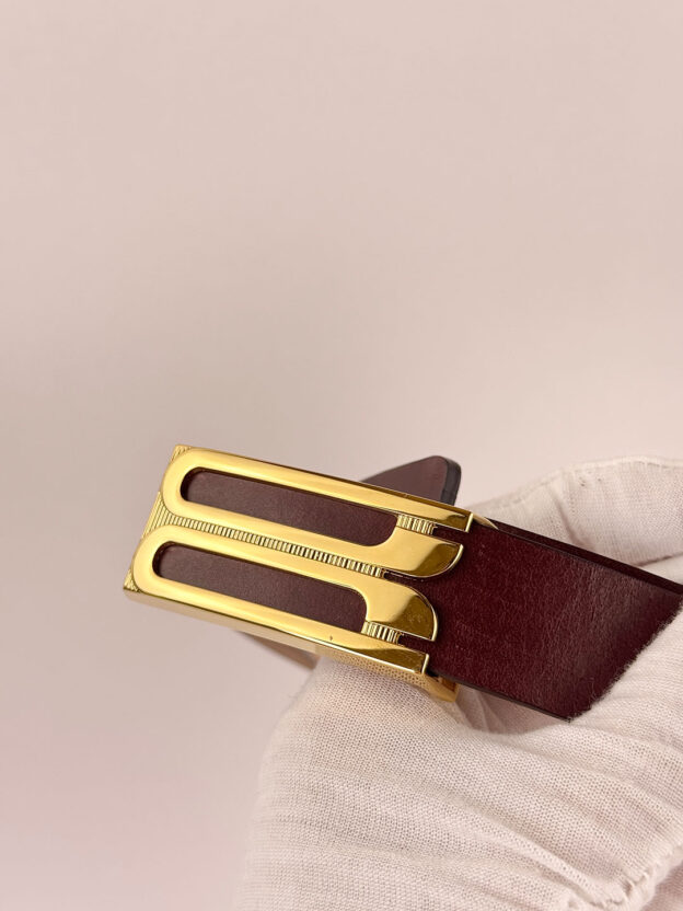 Victoria Beckham Burgundy Leather Belt - Image 2
