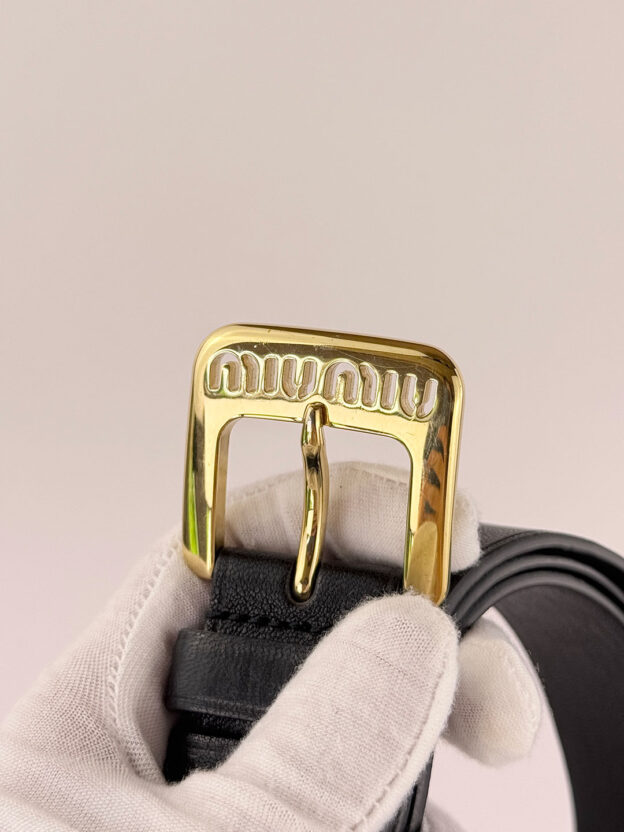 Miu Miu Black Leather Belt - Image 2