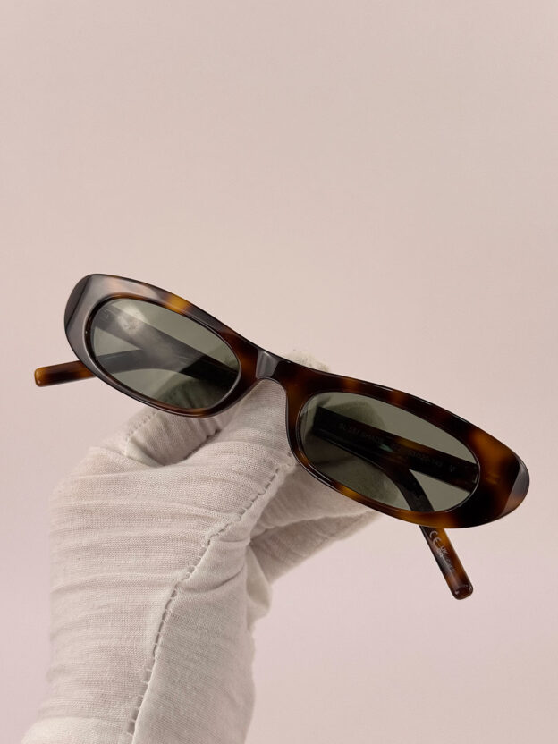 Saint Laurent Rectangle Frame Tortoiseshell Sunglasses - Image 5