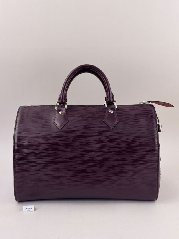 Louis Vuitton Aubergine Epi Leather Speedy Handbag - Image 4