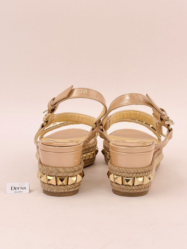 Pre-Owned Christian Louboutin Pyraclou 60mm Espadrilles Size 37 (UK 4) - Image 4