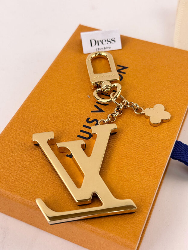 Louis Vuitton Black & Gold LV Keychain - Image 4