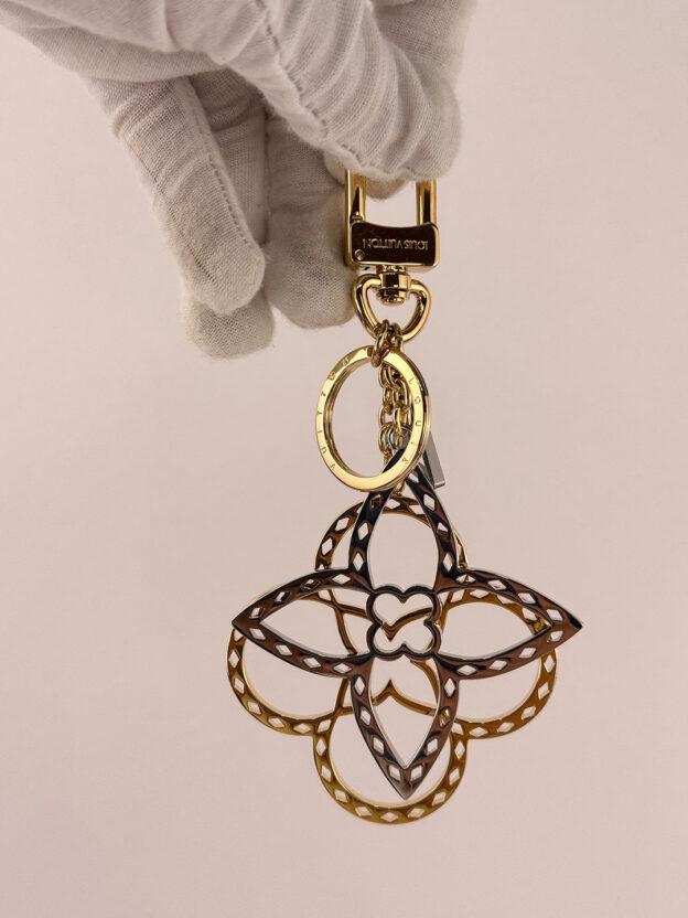 Louis Vuitton Gold & Silver Flower Bag Charm - Image 2