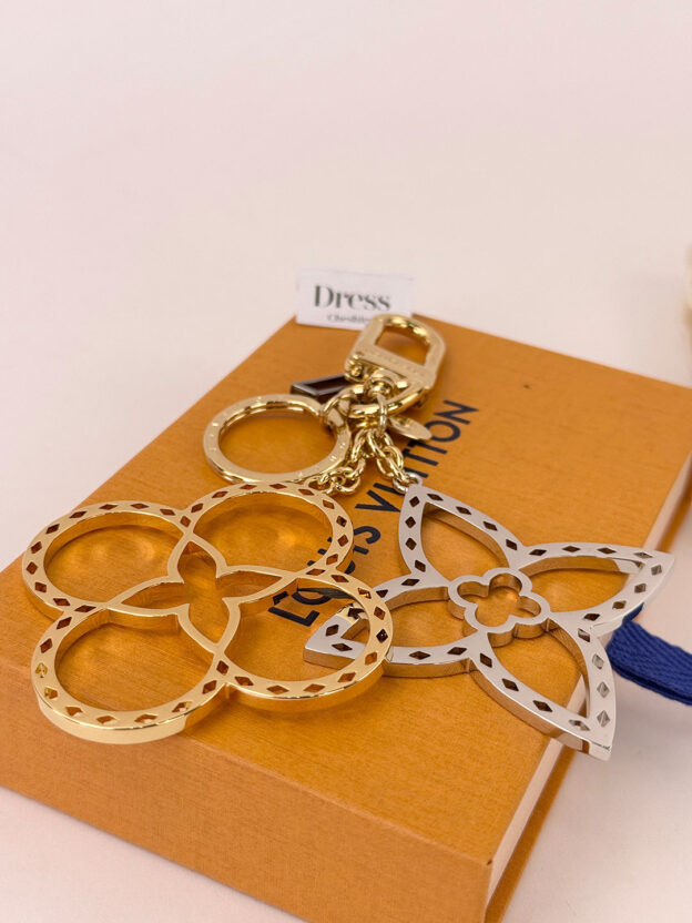 Louis Vuitton Gold & Silver Flower Bag Charm