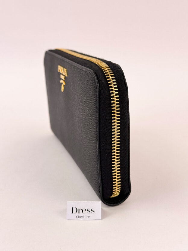 Prada Black Long Saffiano Leather Purse - Image 3