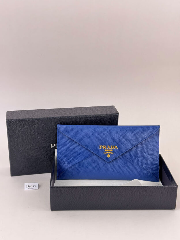 Prada Royal Blue Vitello Purse - Image 7