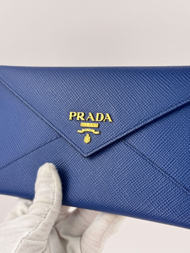 Prada Royal Blue Vitello Purse - Image 2