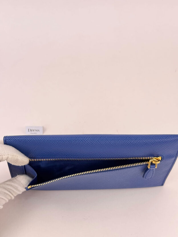 Prada Royal Blue Vitello Purse - Image 5