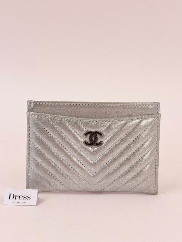 Chanel Silver Metallic Card Holder