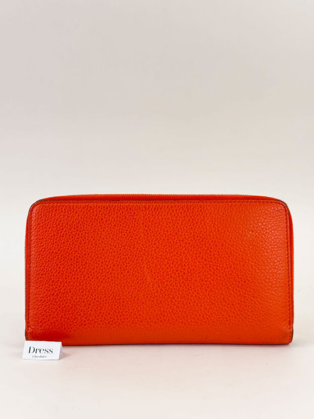 Pre-Owned Celine Orange Long Leather Purse - Image 3