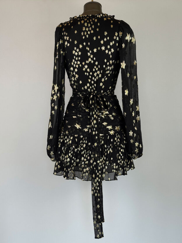 LoveShackFancy Black & Gold Star Dress Size 4 (UK 8) - Image 2