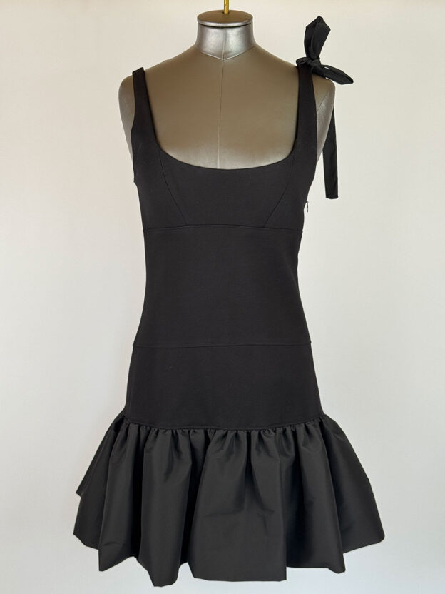 Pre-Owned Sandro Black Puff Bottom Dress Size 34 (UK 6)