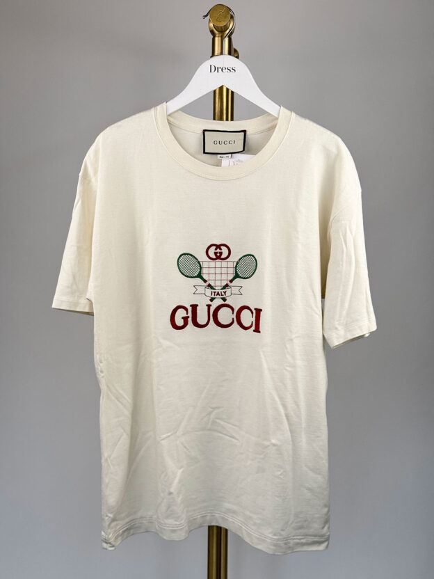 Gucci Cream Tennis Print T-Shirt